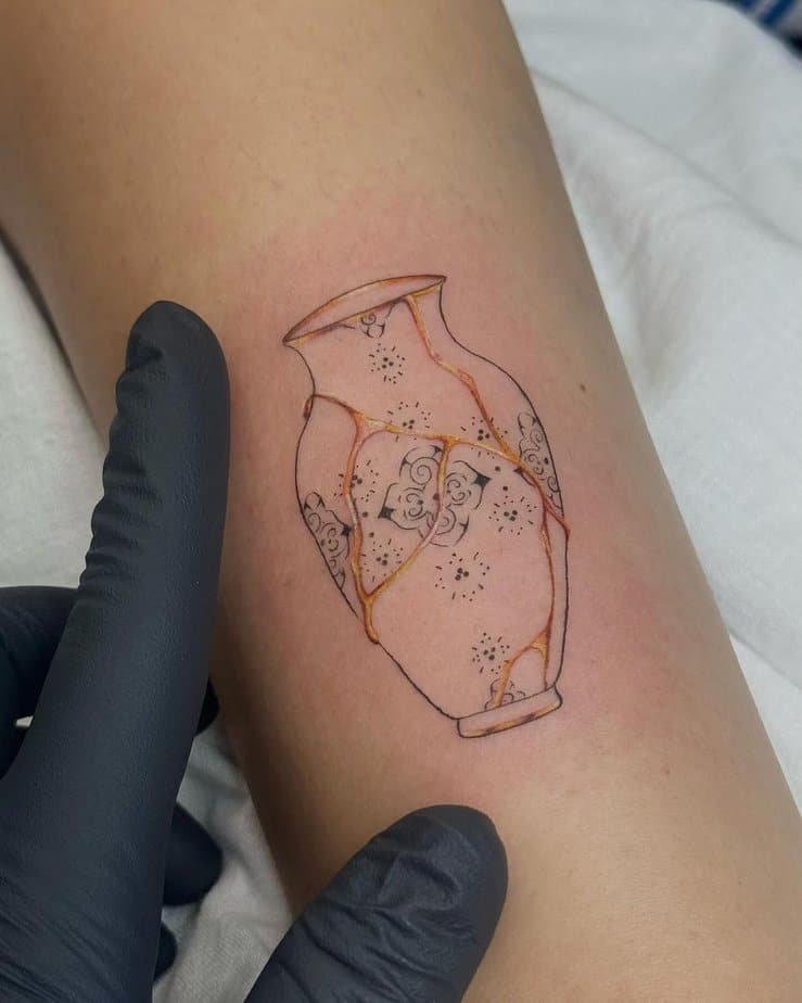 Kintsugi vase tattoo